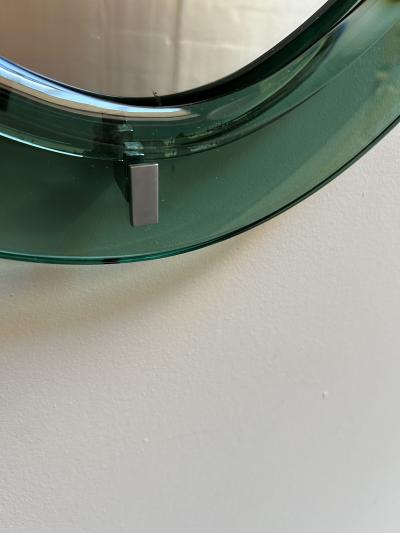  Cristal Arte Pair of Vintage Italian Green Glass Teardrop Form Wall Mirrors by Cristal Arte