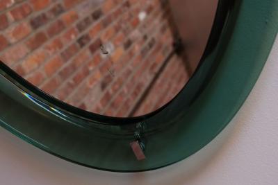  Cristal Arte Pair of Vintage Italian Green Glass Teardrop Form Wall Mirrors by Cristal Arte