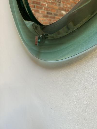  Cristal Arte Pair of Vintage Italian Green Glass Teardrop Form Wall Mirrors by Cristal Arte