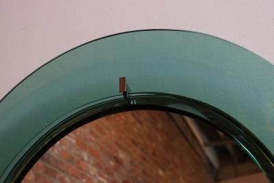  Cristal Arte Pair of Vintage Italian Green Glass Teardrop Form Wall Mirrors by Cristal Arte