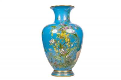  Cristalleries De Baccarat A Large French Baccarat Opaline Glass Hand Painted Bacchanale Vase by Roussel