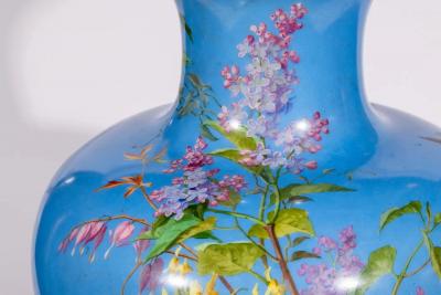  Cristalleries De Baccarat A Large French Baccarat Opaline Glass Hand Painted Bacchanale Vase by Roussel