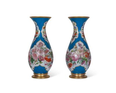  Cristalleries De Baccarat A Large and Exquisite Pair of French Baccarat Opaline Glass Vases