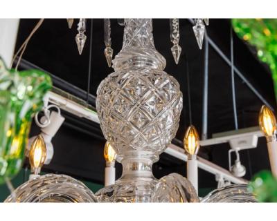  Cristalleries De Baccarat Cristalleries De Baccarat a Large French Green and Clear Cut Crystal Chandelier