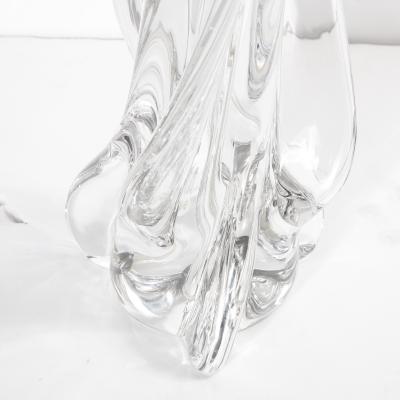  Cristalleries De Sevres Hollywood Regency Sculptural Translucent Crystal Table Lamp Signed by Sevres