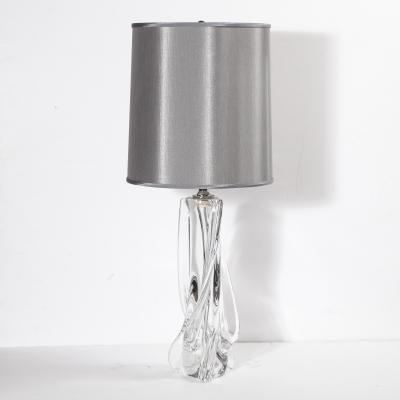  Cristalleries De Sevres Hollywood Regency Sculptural Translucent Crystal Table Lamp Signed by Sevres