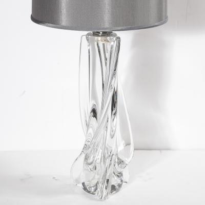  Cristalleries De Sevres Hollywood Regency Sculptural Translucent Crystal Table Lamp Signed by Sevres