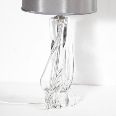  Cristalleries De Sevres Hollywood Regency Sculptural Translucent Crystal Table Lamp Signed by Sevres