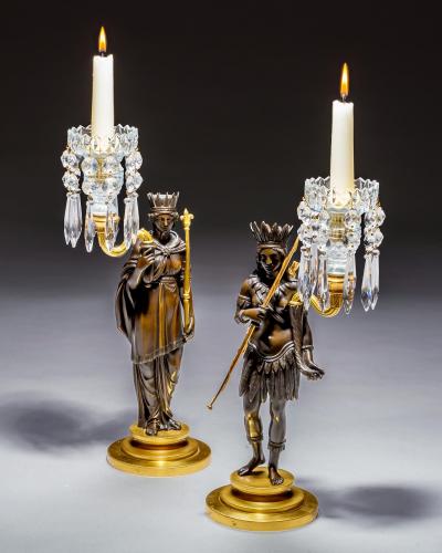  Crook Jones AN IMPORTANT PAIR OF REGENCY CANDLESTICKS BY CROOK JONES