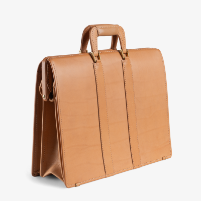 Crouch Fitzgerald Crouch Fitzgerald Leather Brass Briefcase