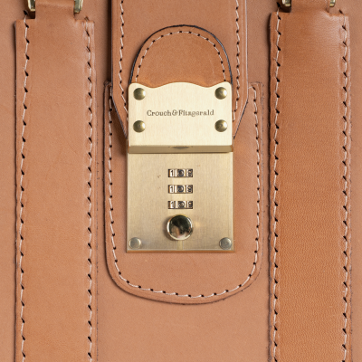 Crouch Fitzgerald Crouch Fitzgerald Leather Brass Briefcase