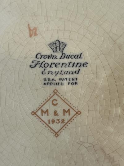  Crown Ducal ART DECO ENGLISH CERAMIC PLATE OF BAR SCENE ONE ON THE HOUSE BY CROWN DUCAL