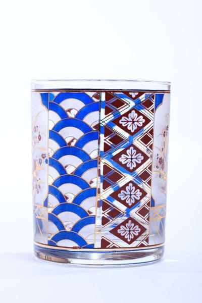  Culver Ltd 22 Karat Gold Chinoiserie Themed Rocks Glasses circa 1960s