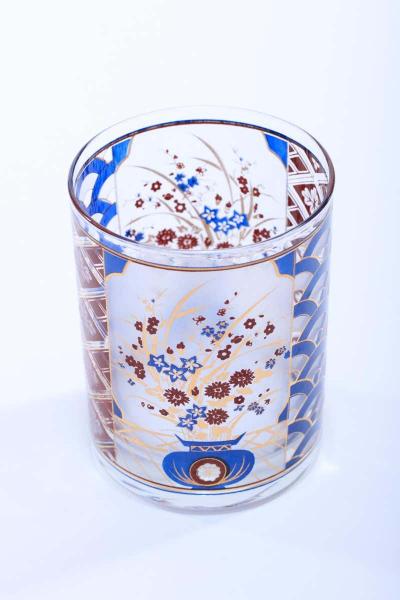  Culver Ltd 22 Karat Gold Chinoiserie Themed Rocks Glasses circa 1960s