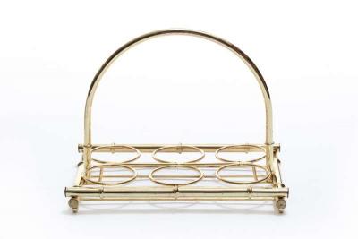  Culver Ltd 22 Karat Gold Chinoiserie Themed Tumbler Glasses Brass Bamboo Caddy c 1960s