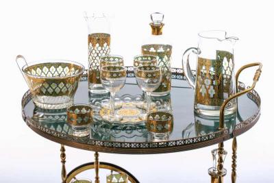  Culver Ltd 22 Karat Gold Moroccan Themed Vintage Cocktail or Martini Mixer circa 1965