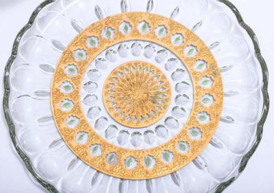  Culver Ltd 22 Karat Gold Moroccan Themed Vintage Hors DOeuvres Plate circa 1965