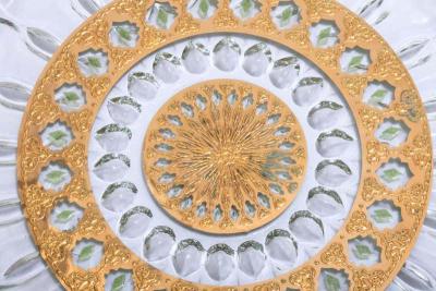  Culver Ltd 22 Karat Gold Moroccan Themed Vintage Hors DOeuvres Plate circa 1965