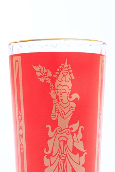  Culver Ltd Thai Princess Hollywood Regency Printed 22 Karat Gold High Ball Glasses