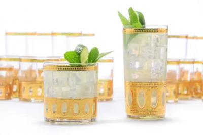  Culver Ltd Vintage Mid Century 22 Karat Gold Highball Cocktail Glasses Set of 8 circa 1965