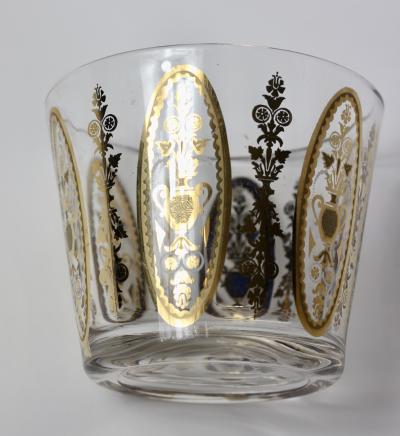  Culver Vintage Culver Company Glassware Gold Oval Medallion Pattern Ice Bucket