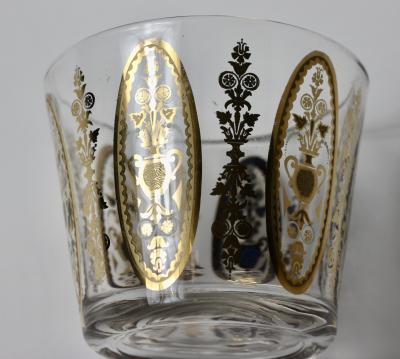  Culver Vintage Culver Company Glassware Gold Oval Medallion Pattern Ice Bucket