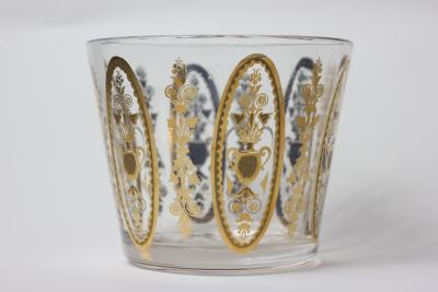  Culver Vintage Culver Company Glassware Gold Oval Medallion Pattern Ice Bucket