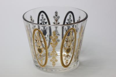  Culver Vintage Culver Company Glassware Gold Oval Medallion Pattern Ice Bucket