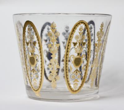  Culver Vintage Culver Company Glassware Gold Oval Medallion Pattern Ice Bucket