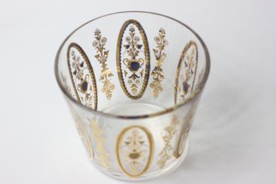  Culver Vintage Culver Company Glassware Gold Oval Medallion Pattern Ice Bucket