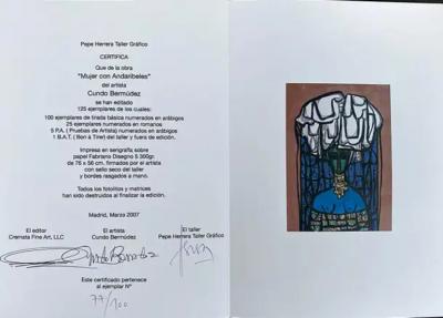 Cundo Berm dez Cuban Artist Cundo Bermudez Lithograph Signed Numbered with COA