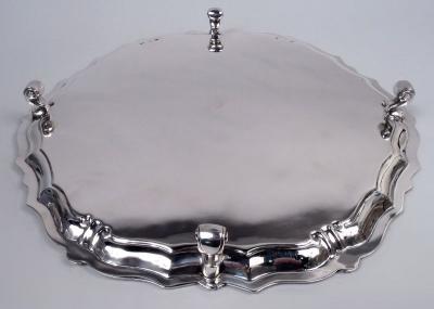  Currier Roby Currier Roby Traditional Georgian Shell Scroll Salver Tray