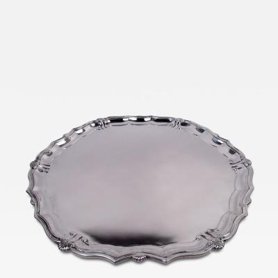  Currier Roby Currier Roby Traditional Georgian Shell Scroll Salver Tray