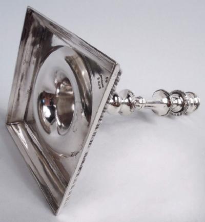  Currier Roby Pair of Georgian Style Sterling Silver Candlesticks by Currier Roby