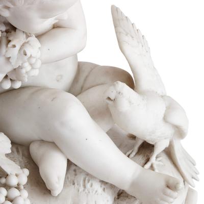  D Angelis A 19th century marble putto sculpture signed DAngelis