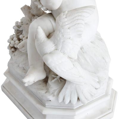  D Angelis A 19th century marble putto sculpture signed DAngelis