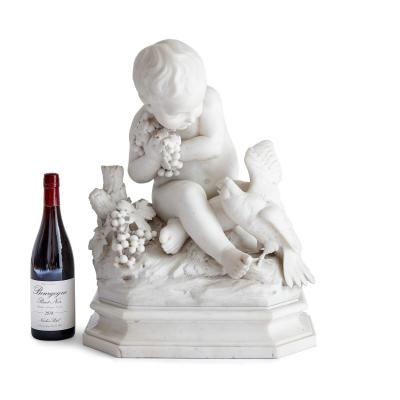  D Angelis A 19th century marble putto sculpture signed DAngelis