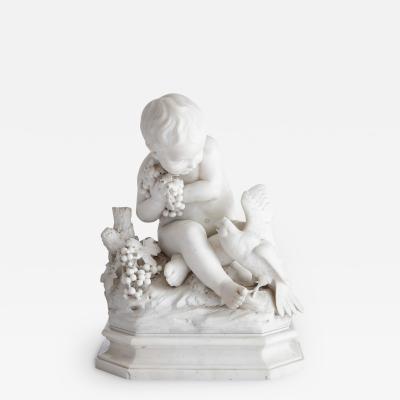  D Angelis A 19th century marble putto sculpture signed DAngelis