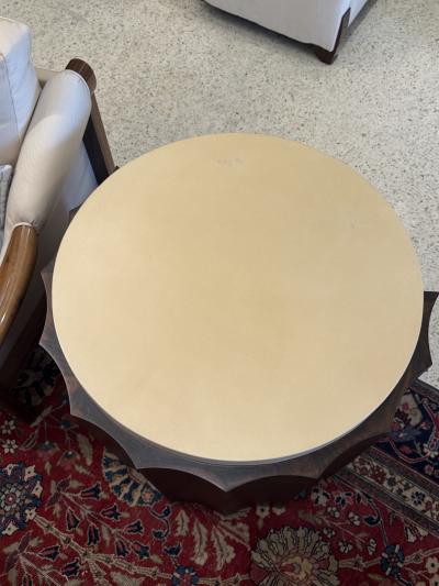  D I M DIM Decoration Interieur Moderne French Art Deco goatskin and wood side table with drawer and shelves