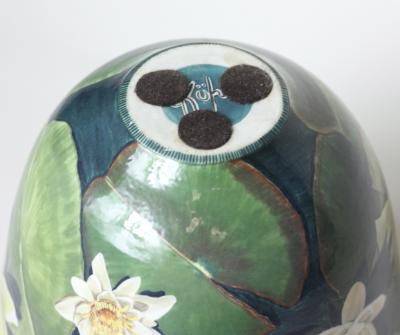  D LANGFORD K HN Porcelain Vase Decorated with Water Lilies by D Langford K hn 1989 USA