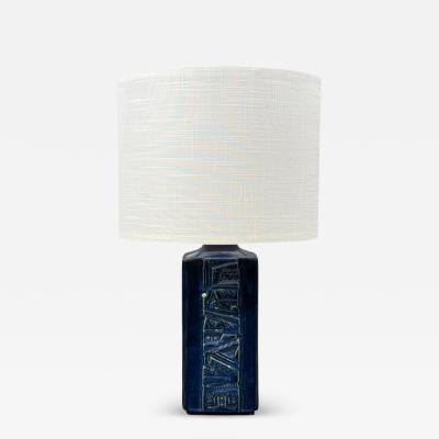  D sir e Stent j D sir e Stent j Blue Glazed Stoneware Large Table Lamp Denmark 1970s