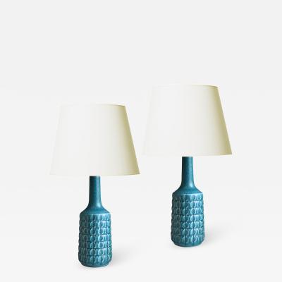  D sir e Stent j Mod Pair of Table Lamps in Teal Blue by Desiree