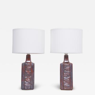  D sir e Stent j Pair of Danish Mid Century Modern Ceramic Table Lamps by Desiree Stentoj