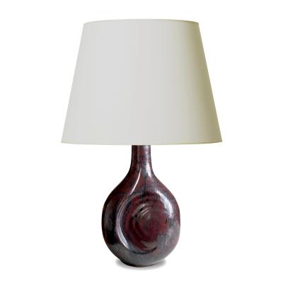 D sir e Stent j Table Lamp in Oxblood Luster Glaze by Desiree Stentoj