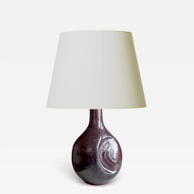  D sir e Stent j Table Lamp in Oxblood Luster Glaze by Desiree Stentoj