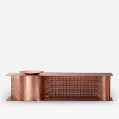  DESIGNLUSH COPPER WAVE SHOE BENCH