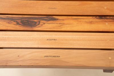  DJ Papagaio Contemporary Xiloteca S 12 Slatted Bench by DJ Papagaio Brazil 2024