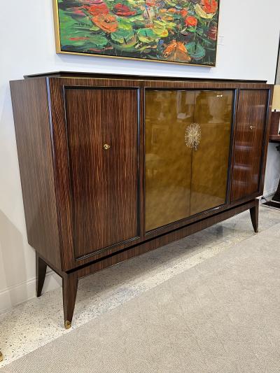  DOMINIQUE PARIS Art Deco Macassar Cabinet with Lacquered Doors by Maison Dominique Paris