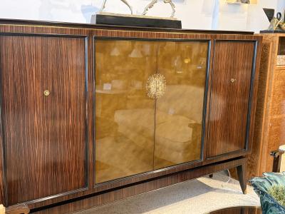  DOMINIQUE PARIS Art Deco Macassar Cabinet with Lacquered Doors by Maison Dominique Paris