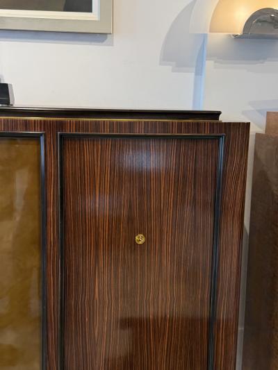  DOMINIQUE PARIS Art Deco Macassar Cabinet with Lacquered Doors by Maison Dominique Paris